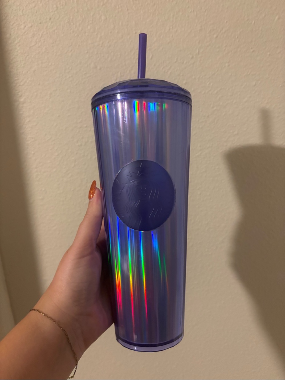 Starbucks cold cup purple iridescent